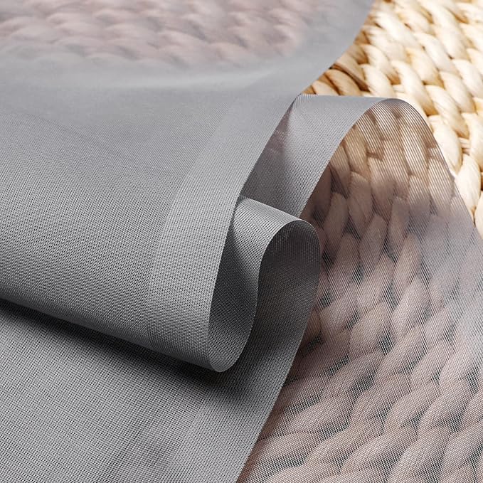 Grey Sheer Curtains 72 Inches Long 2 Panels, Transparent Voile Sheer Curtain - Image 5