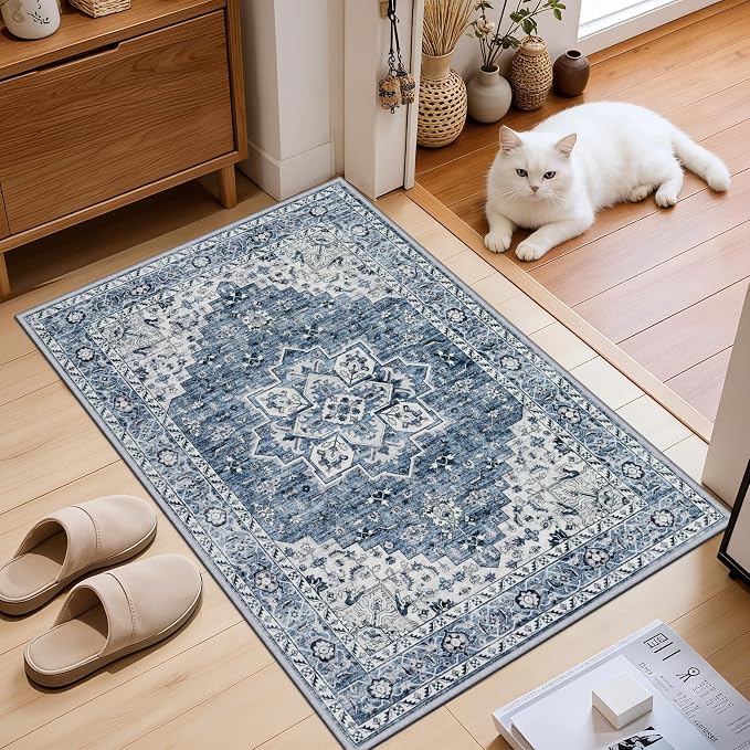 2x3 Area Rugs Living Room: Washable Vintage Rug - Image 2
