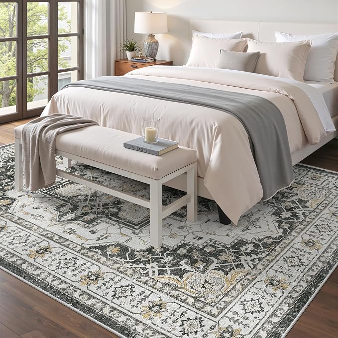 Madane 5x7 Area Rugs for Living Room, Non-Slip Washable Rug, Soft Low Pile - Image 2