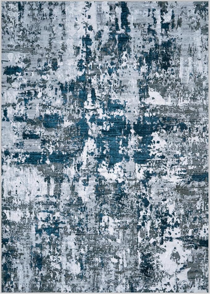 Aelenmu 10x14 Area Rugs for Living Room Washable Dining Room Navy Grey | Modern - Image 9