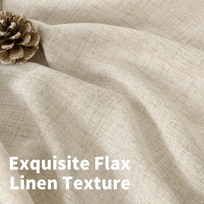 YoungsTex Linen Curtains 63 Inch Length 2 Panels Set Light Filtering | Bronze - Image 4