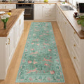 DUKINO 2x8 Washable Runner Rug, Non Slip Animal Kitchen Runner Rug, Teal | Soft by DUKINO