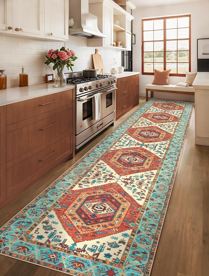 SERISSA 2'6"x14' Washable Non Slip Boho Runner Rug - Image 2
