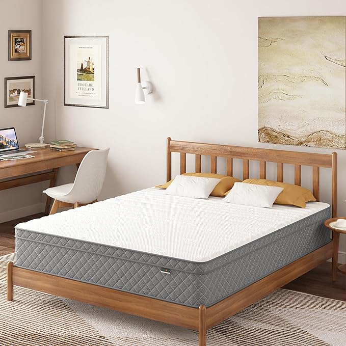 PurrJoys Queen Mattress, 12 Inch Cooling-Gel Memory Foam and Pocket Spring Hybrid Mattress, Queen Bed Mattressess in a Box, CertiPUR-US Certified, Medium Firm