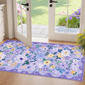 DUKINO 2x4 Entryway Rug, Floral Washable Kitchen Rugs Non Slip, Soft Indoor by DUKINO
