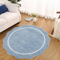 GarveeHome Scalloped Washable Round Rugs Non-Slip Soft Round Rug 4ft by GarveeHome