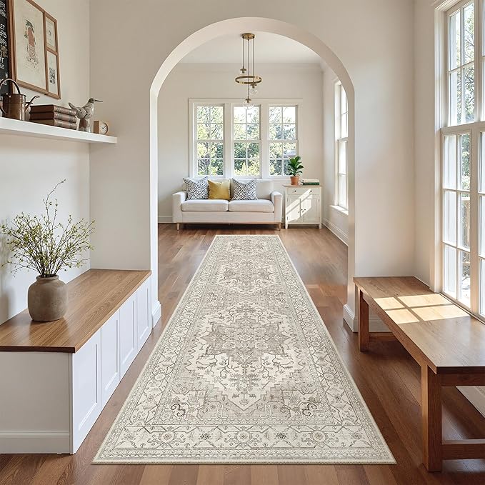 Madane Hallway Runner Rug 2'6''x10' Kitchen Runners Vintage, Soft Low Pile by Madane