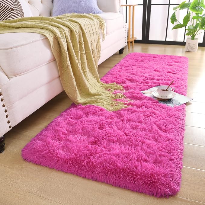 Chicrug Soft Runner Rug for Bedroom Living Room Plush Fluffy Rugs 2x6 | Shag - Image 5
