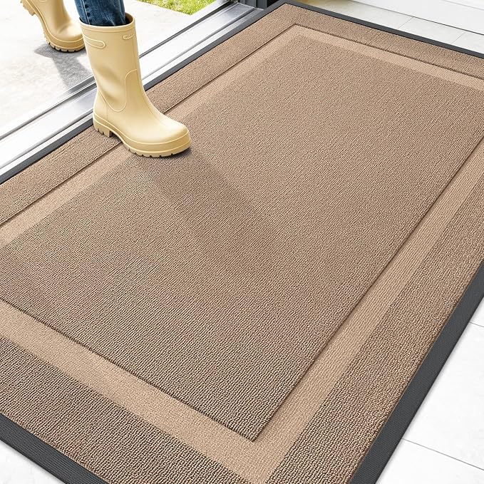 OLANLY Front Door Mat Outside 47x32, All-Season Heavy-Duty Rubber Doormat | by OLANLY