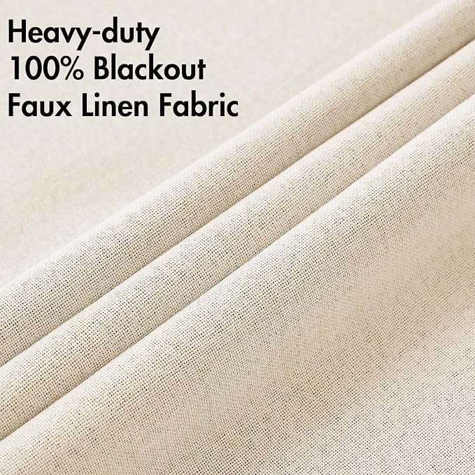 MIULEE 100% Blackout Linen Curtains - Image 5