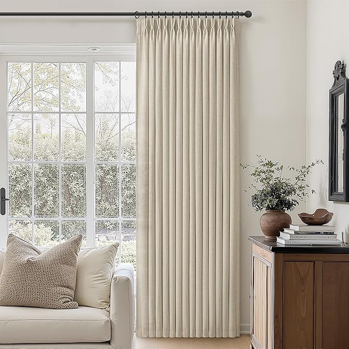 Custom Warm Beige Pinch Pleat Light Filtering Curtains 88 Inches Long - Image 7