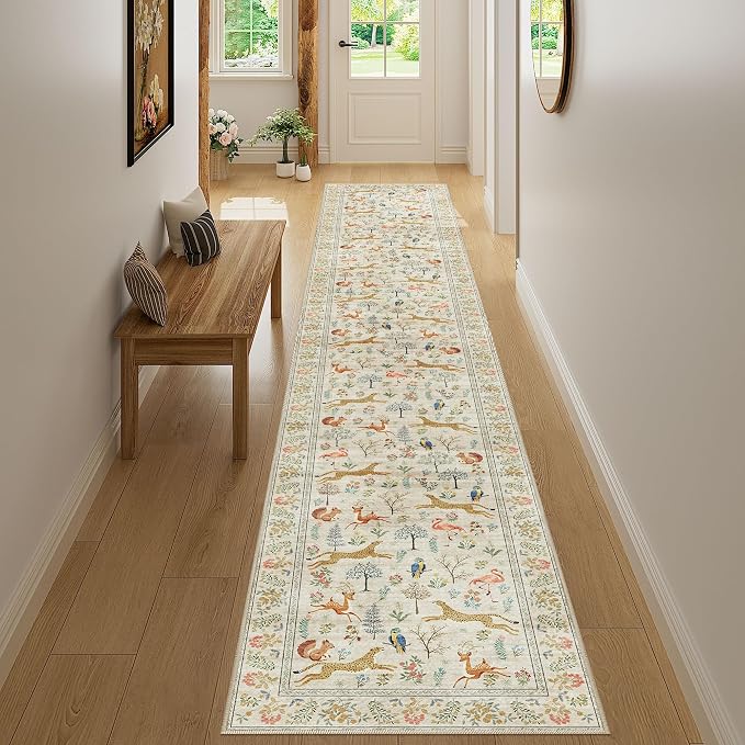 DUKINO 2x12 Washable Runner Rug, Non Slip Animal Rug - Image 5