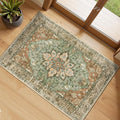 RELEANY Washable Area Rug, Small 2'x3', Brick/Brown/Green | Non-Slip, Water by RELEANY