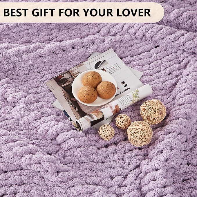 L'AGRATY Chunky Knit Throw Blanket - Image 6