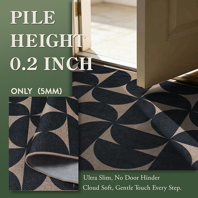 Lahome Semi Circle Easy Jute 5x7 Outdoor Rug, Geometric Washable Area Rug | - Image 5