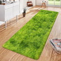 Tie-Dyed Runner Rug for Bedroom Green 2x6ft Fluffy Area Rug Bedside Runner Rug by JiaoBaba