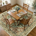 RELEANY Washable Area Rug, Square 8'x8', Brick/Brown/Green | Non-Slip, Water by RELEANY