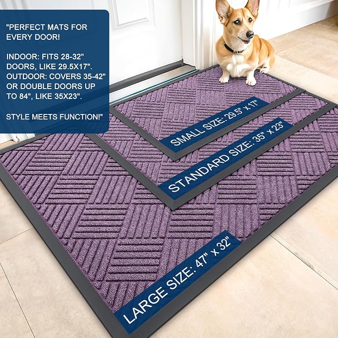 OLANLY Front Door Mat Outside Entrance 33x21, Waterproof Heavy-Duty Doormat | - Image 2