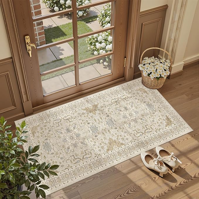 Madane Washable Area Rug 2x4, Small Entryway Rugs Non-Slip, Low-Pile Floor - Image 2