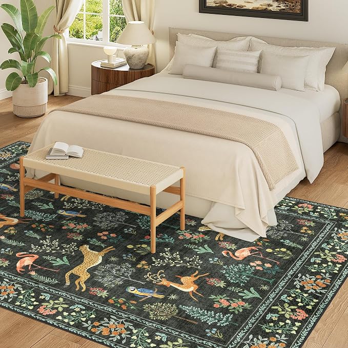 DUKINO 5x7 Area Rugs, Washable Animal Rug - Image 4