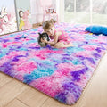 3x5 Tie-Dyed Pink Purple Blue Fluffy Area Rug Non-Slip by ModernHomeDecor