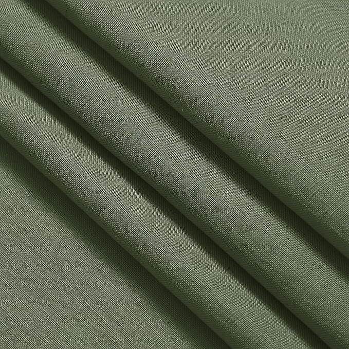 Olive Green Linen Blend Semi Sheer Light Filtering Curtains 78 Inches Long 2 - Image 7