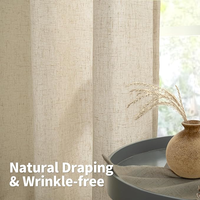 YoungsTex Burlap Linen Curtains 45 Inch Length - Image 5