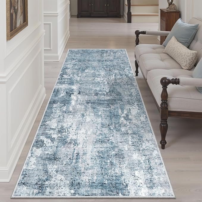 Soalmost Abstract Runner Rug 3x6 Hallway Kitchen Rugs Non-Slip, Foldable - Image 3