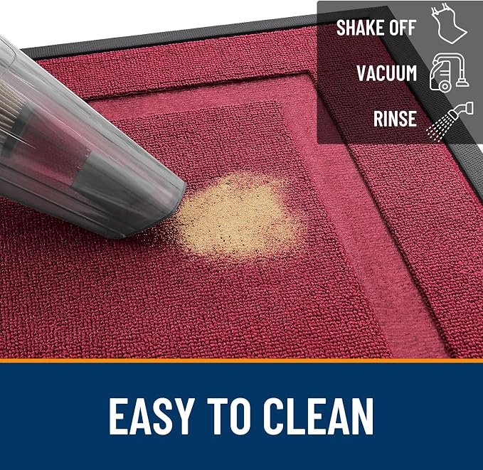 OLANLY Front Door Mat Outside 47x23, All-Season Heavy-Duty Rubber Doormat | - Image 5
