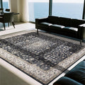 8x10 Washable Area Rugs for Living Room, Dining Room- Classic Black | by Srugn