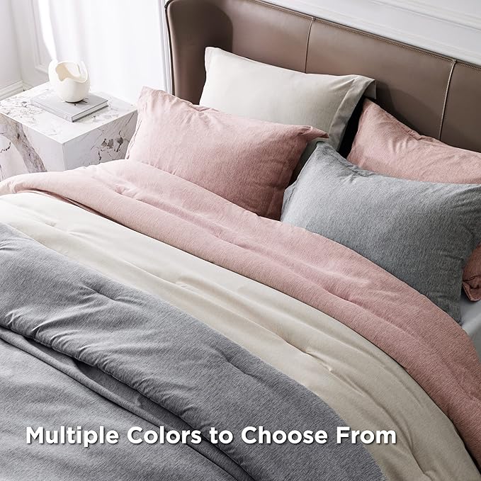 Bedsure King Size Comforter Set - Pink Soft Bedding for All Seasons, Cationic Dyed Bed Set, 3 Pieces, 1 King Size Comforter (104"x90") and 2 Pillow Shams (20"x36"+2")