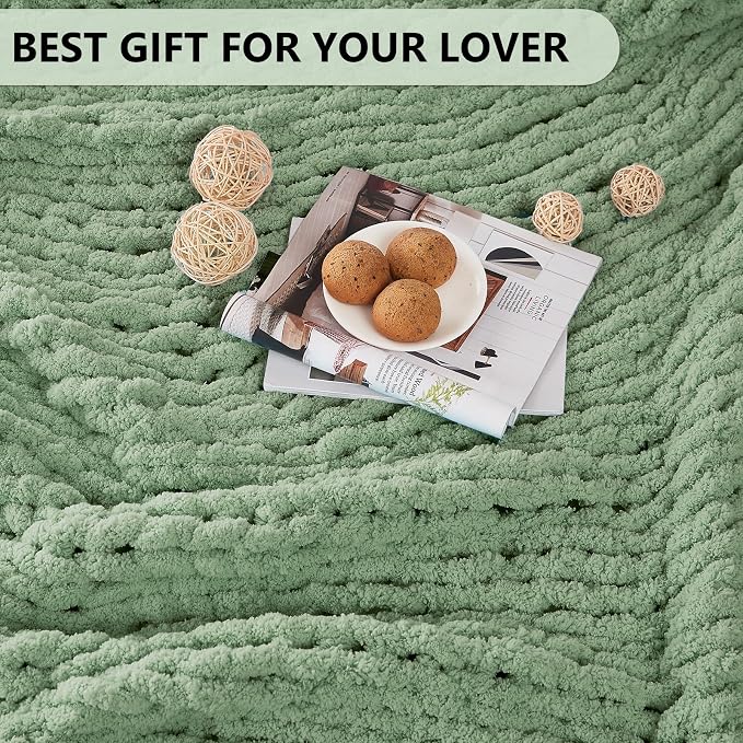 L'AGRATY Chunky Knit Throw Blanket - Image 7