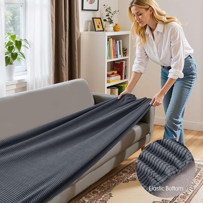 Hokway Stretch Couch Cushion Covers, Stretch Sofa Cushion Covers, Washable - Image 4