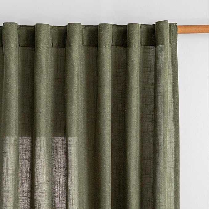 MYSKY HOME Curtains for Living Room 84 Inches Long Semi Sheer Light Filtering by MYSKYHOME