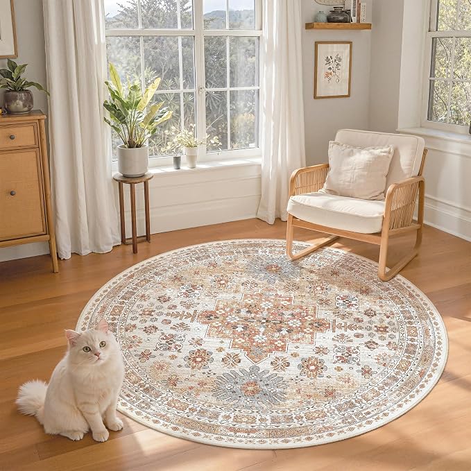 Round Rug 5ft, Circle Rug for Dining Room Table, Dining Room, Nursery Room - Image 3