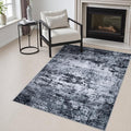 Area Rug Living Room: 3x5 Modern Washable Indoor Carpet Black | by FXRHLP