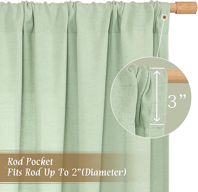 Light Filtering Linen Curtains 84 Inch - Image 3