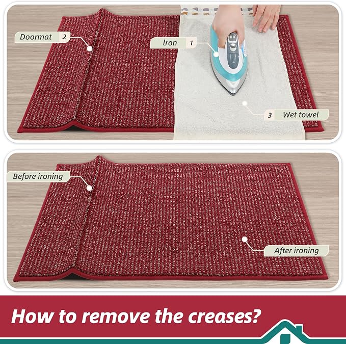 BEQHAUSE Dirt Trapper Door Mat 20" x 32", Non-Slip Washable Doormats, Low - Image 9