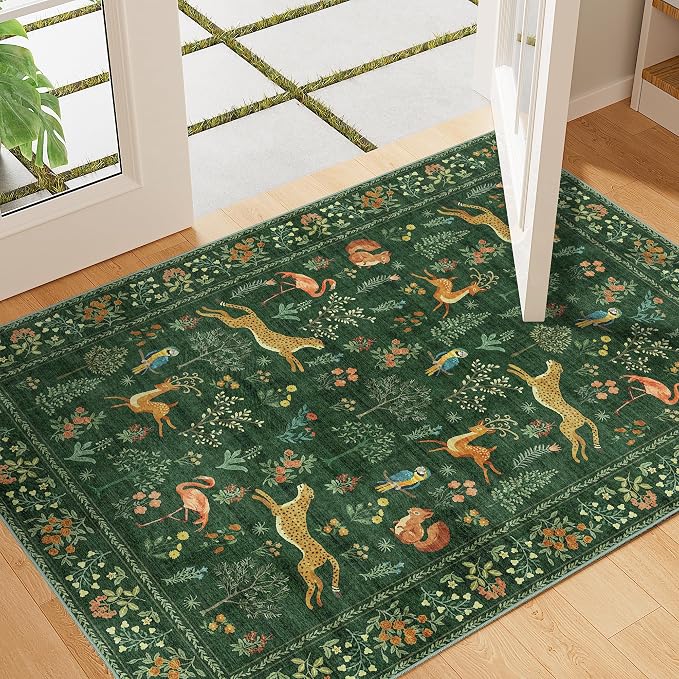 DUKINO 2x3 Entryway Rug, Washable Door Mat Animal Rug by DUKINO