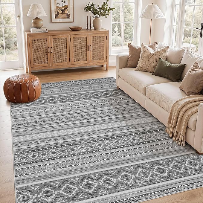 cotiled Boho 5x7 Area Rugs for Living Room: Soft Moroccan Washable Rug | Solve by COTILED