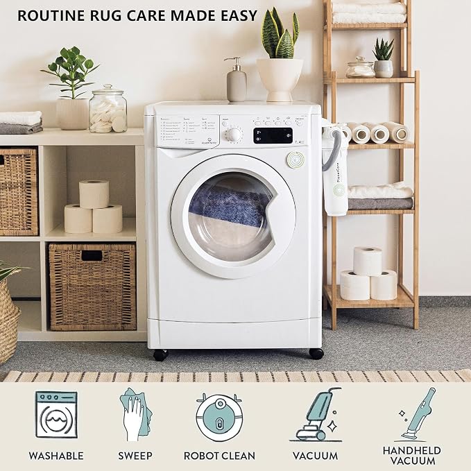 Area Rug 4x6 Blue Rug Washable Rugs Non Slip Low Pile Small Carpet - Image 5