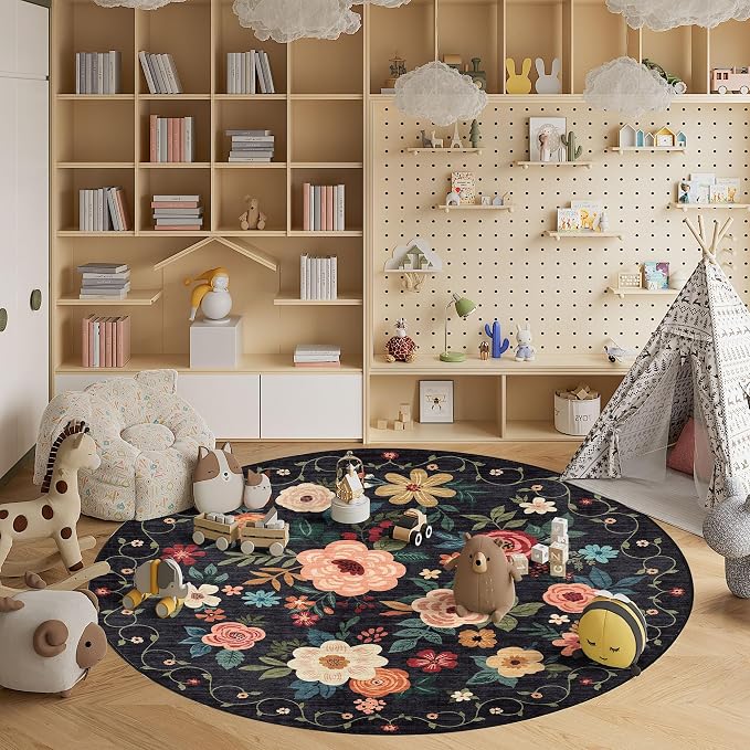 DUKINO 6ft Round Rug, Soft Washable Circle Rug - Image 6