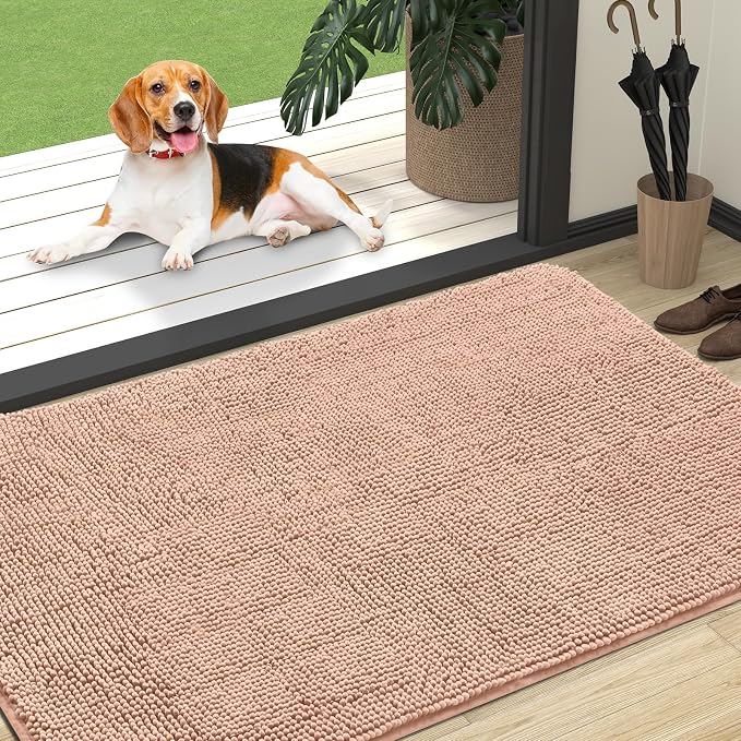 OLANLY Dog Door Mat for Muddy Paws 47x32, Super Absorbent Chenille Mud Mat | by OLANLY