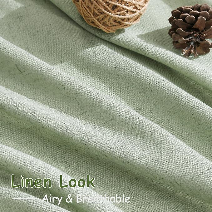 Mist Sage Linen Curtains 84 Inch Length 2 Panels Set - Image 5