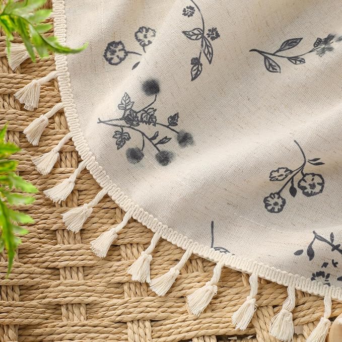 Boho Floral 100% Blackout Curtains 84 Inch 2 Panels Black | Farmhouse Vintage - Image 5