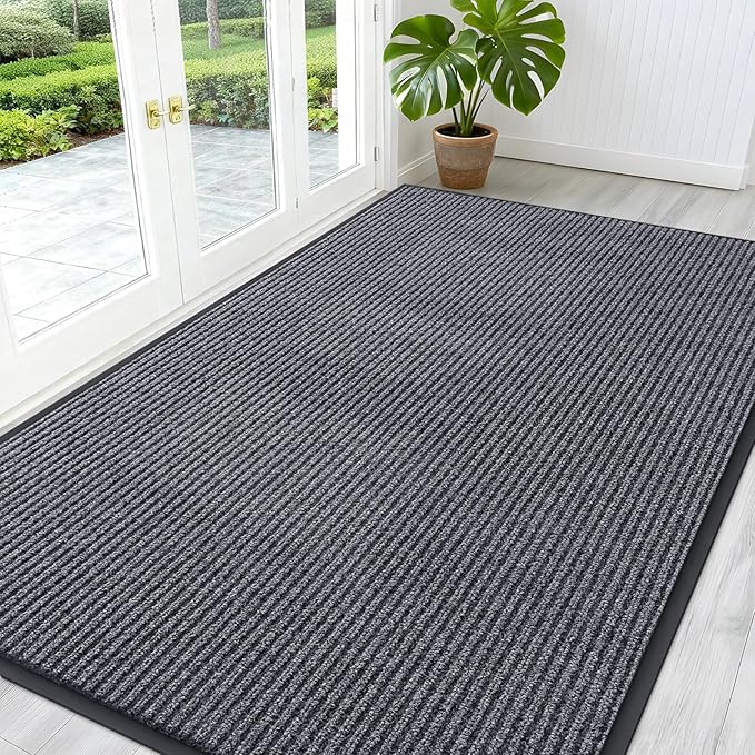 OLANLY Front Door Mat 59x34, Waterproof Heavy-Duty Indoor Outdoor Doormat | Grey by OLANLY