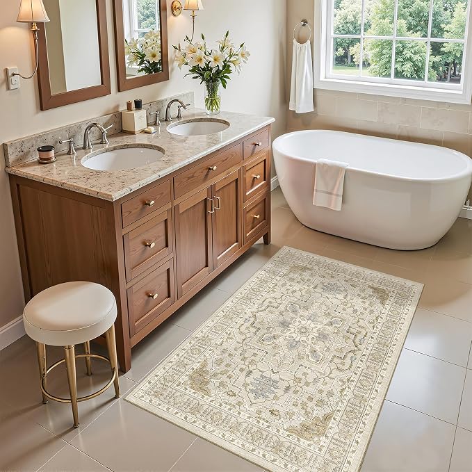 Madane Washable Area Rug 2x3 Small Entryway Rugs Non-Slip, Low Pile Floor Carpet - Image 3