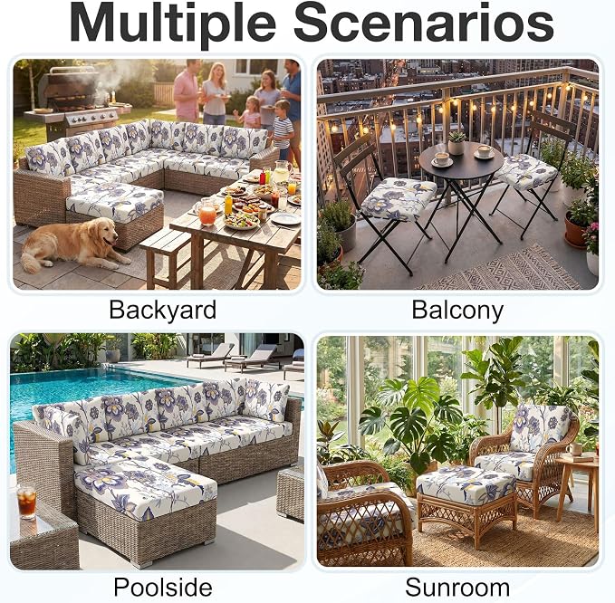 Waterproof Outdoor Cushion Covers, Stretch Patio Slipcovers | UV Resistant - Image 5