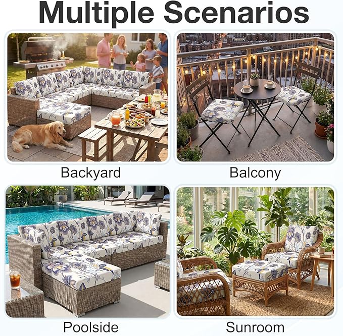 Waterproof Outdoor Cushion Covers, Stretch Patio Slipcovers | UV Resistant - Image 5