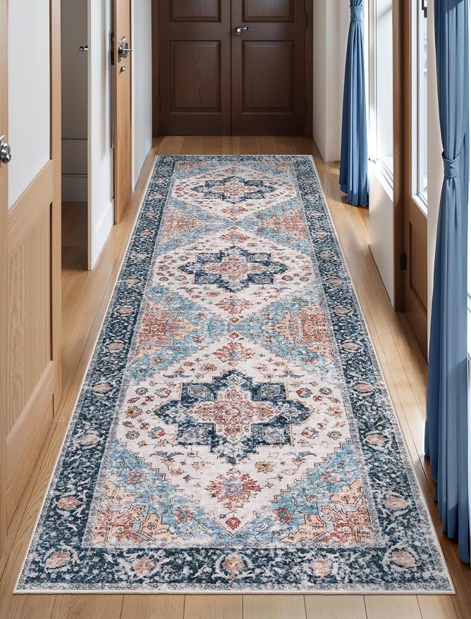SERISSA 2'6"x8' Washable Non Slip Boho Runner Rug by SERISSAHomeDecorCollection